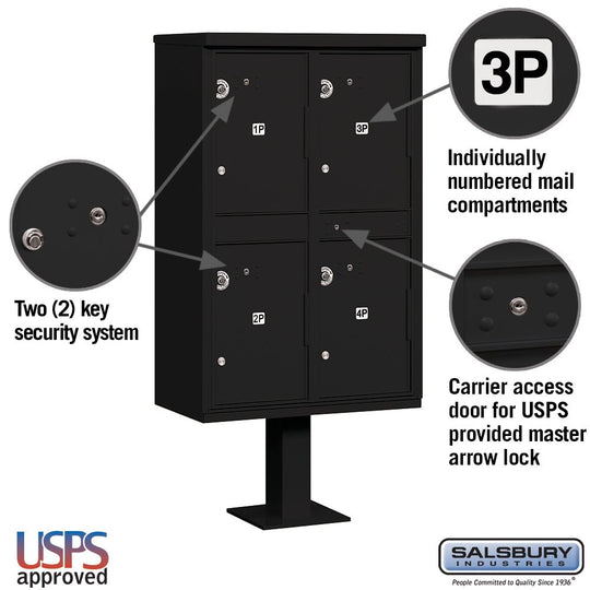 Salsbury 4 Door High Security Outdoor Parcel Locker (OPL) Mailbox - Model 3304 - Select Commercial Mailboxes