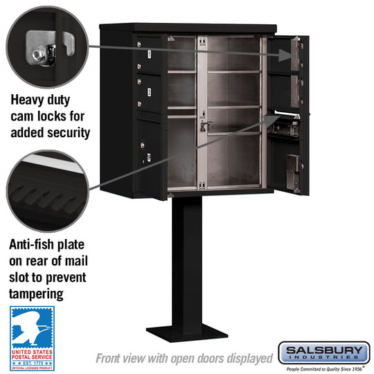 Salsbury 4 Tenant Doors and 2 Parcel Lockers Cluster Box Unit (CBU) Mailbox with USPS Access - Model 3305 - Select Commercial Mailboxes