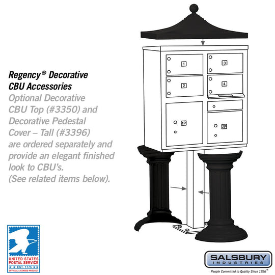 Salsbury 4 Tenant Doors and 2 Parcel Lockers Cluster Box Unit (CBU) Mailbox with USPS Access - Model 3305 - Select Commercial Mailboxes