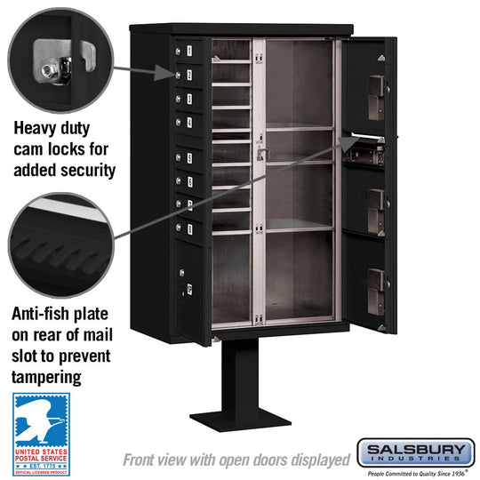 Salsbury 8 Tenant Doors and 4 Parcel Lockers Cluster Box Unit (CBU) Mailbox with USPS Access - Model 3306 - Select Commercial Mailboxes