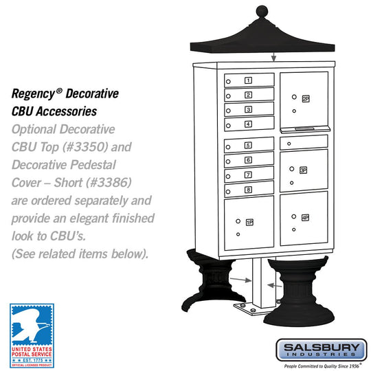 Salsbury 8 Tenant Doors and 4 Parcel Lockers Cluster Box Unit (CBU) Mailbox with USPS Access - Model 3306 - Select Commercial Mailboxes