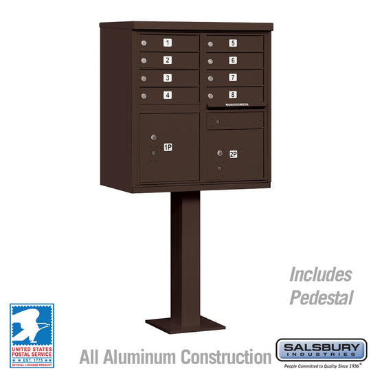 Salsbury 4 Tenant Doors and 2 Parcel Lockers Cluster Box Unit (CBU) Mailbox with USPS Access - Model 3305 - Select Commercial Mailboxes