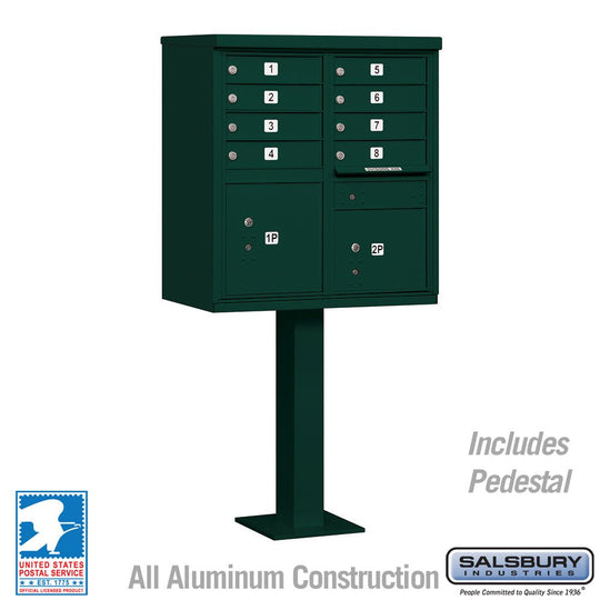 Salsbury 4 Tenant Doors and 2 Parcel Lockers Cluster Box Unit (CBU) Mailbox with USPS Access - Model 3305 - Select Commercial Mailboxes