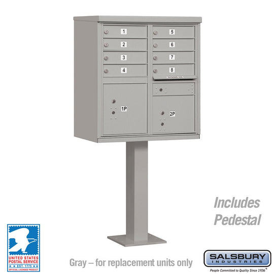 Salsbury 8 Tenant Doors and 4 Parcel Lockers Cluster Box Unit (CBU) Mailbox with USPS Access - Model 3306 - Select Commercial Mailboxes