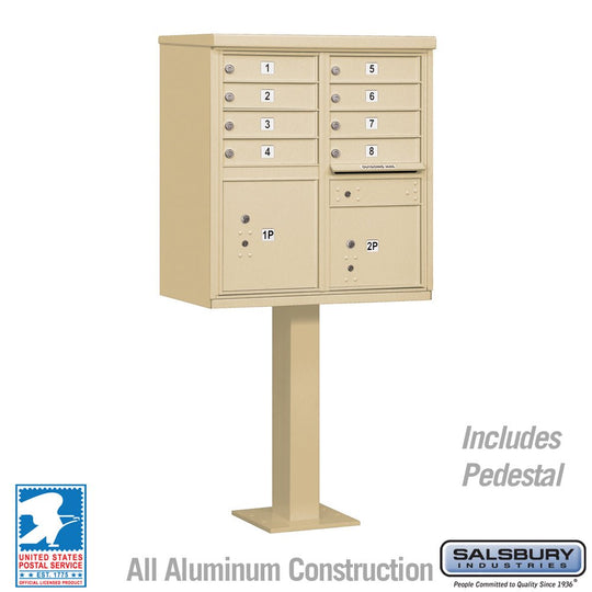 Salsbury 4 Tenant Doors and 2 Parcel Lockers Cluster Box Unit (CBU) Mailbox with USPS Access - Model 3305 - Select Commercial Mailboxes