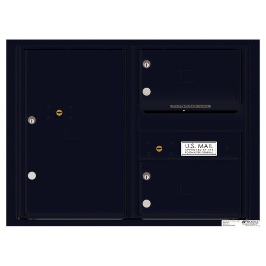 2 Oversized Tenant Doors with 1 Parcel Locker and Outgoing Mail Compartment - 4C Wall Mount 6 - High Mailboxes - 4C06D - 02 - Select Commercial Mailboxes