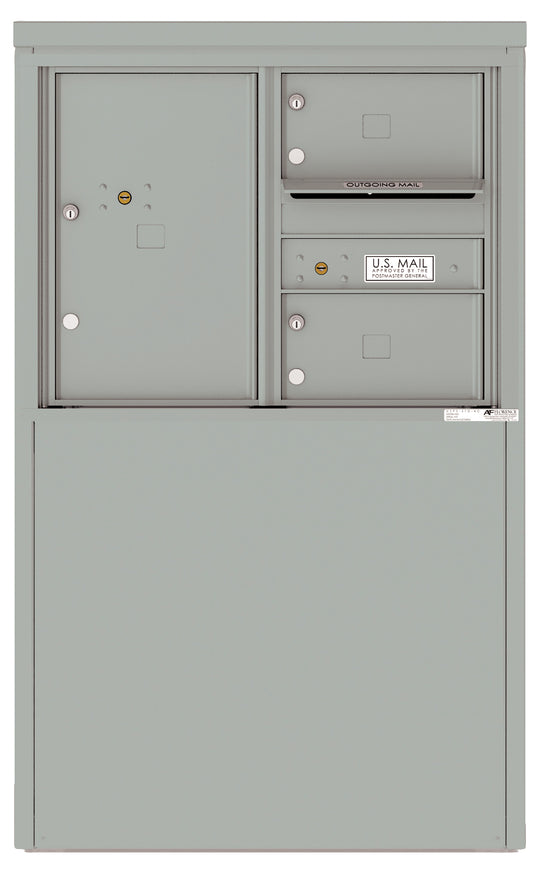 2 Tenant Doors with 1 Parcel Locker and Outgoing Mail Compartment - 4C Depot Mailbox Module - 4C06D - 02 - D - Select Commercial Mailboxes