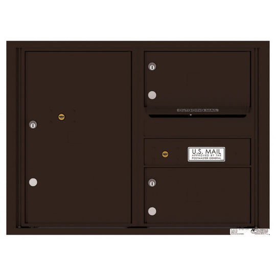 2 Oversized Tenant Doors with 1 Parcel Locker and Outgoing Mail Compartment - 4C Wall Mount 6 - High Mailboxes - 4C06D - 02 - Select Commercial Mailboxes