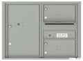 2 Oversized Tenant Doors with 1 Parcel Locker and Outgoing Mail Compartment - 4C Wall Mount 6-High Mailboxes - 4C06D-02