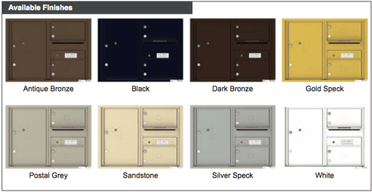 2 Oversized Tenant Doors with 1 Parcel Locker and Outgoing Mail Compartment - 4C Wall Mount 6 - High Mailboxes - 4C06D - 02 - Select Commercial Mailboxes
