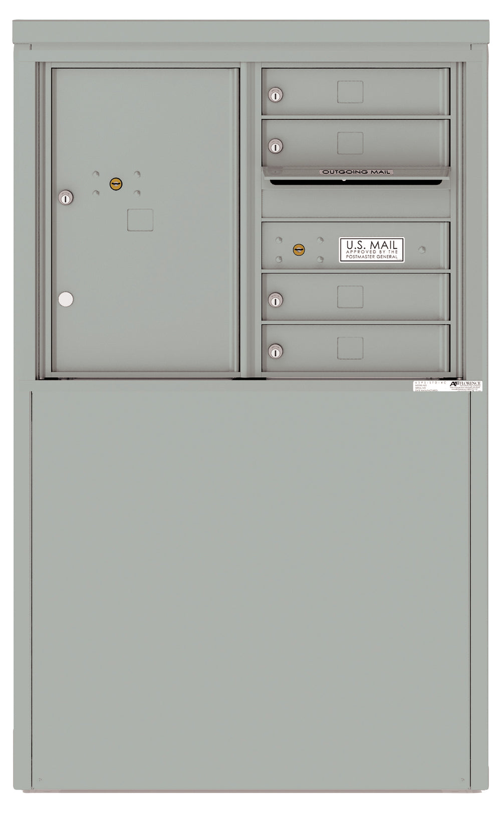 Mailbox Modules 4 Tenant Doors with 1 Parcel Locker and Outgoing Mail Compartment - 4C ...