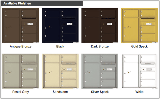 4 Oversized Tenant Doors with 1 Parcel Locker and Outgoing Mail Compartment - 4C Wall Mount 8 - High Mailboxes - 4C08D - 04 - Select Commercial Mailboxes