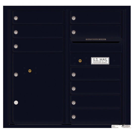 9 Tenant Doors with 1 Parcel Locker and Outgoing Mail Compartment - 4C Wall Mount 8 - High Mailboxes - 4C08D - 09 - Select Commercial Mailboxes
