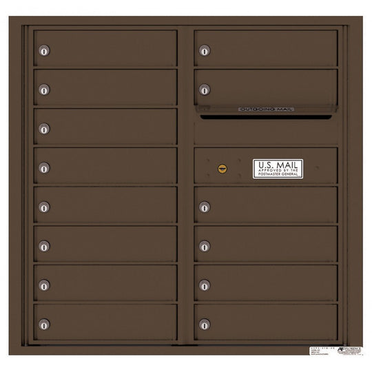 14 Tenant Doors with Outgoing Mail Compartment - 4C Wall Mount 8 - High Mailboxes - 4C08D - 14 - Select Commercial Mailboxes