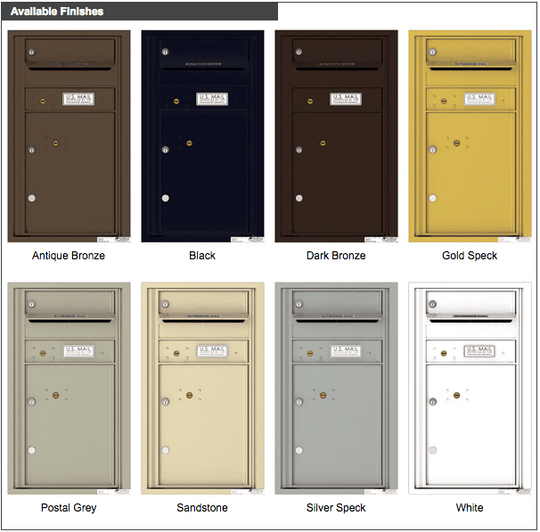 1 Tenant Doors with 1 Parcel Locker and Outgoing Mail Compartment - 4C Wall Mount 8 - High Mailboxes - 4C08S - 01 - Select Commercial Mailboxes