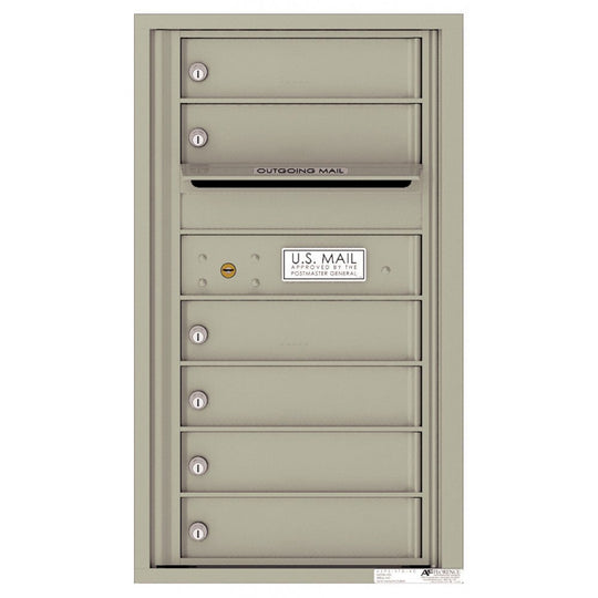 6 Tenant Doors with Outgoing Mail Compartment - 4C Wall Mount 8 - High Mailboxes - 4C08S - 06 - Select Commercial Mailboxes