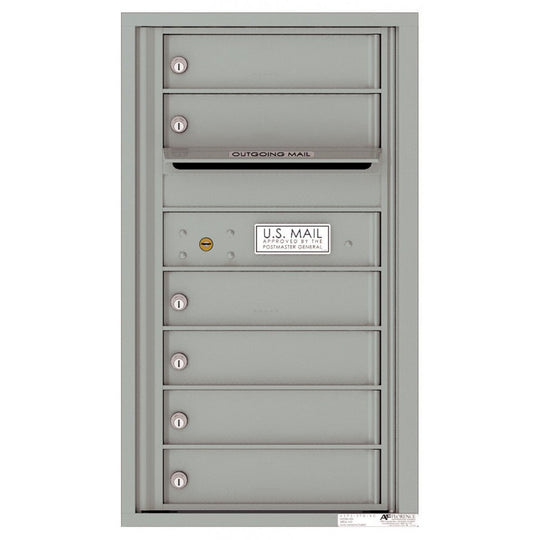 6 Tenant Doors with Outgoing Mail Compartment - 4C Wall Mount 8 - High Mailboxes - 4C08S - 06 - Select Commercial Mailboxes