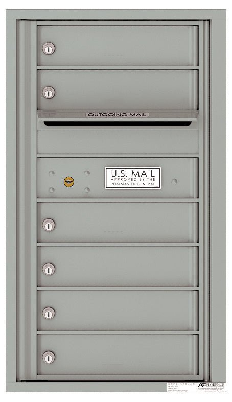 6 Tenant Doors with Outgoing Mail Compartment - 4C Wall Mount 8 - High Mailboxes - 4C08S - 06 - Select Commercial Mailboxes