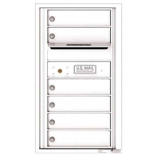 6 Tenant Doors with Outgoing Mail Compartment - 4C Wall Mount 8 - High Mailboxes - 4C08S - 06 - Select Commercial Mailboxes