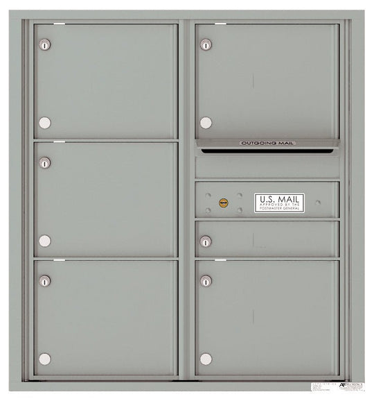 6 Tenant Doors with Outgoing Mail Compartment - 4C Wall Mount 9 - High Mailboxes - 4C09D - 06 - Select Commercial Mailboxes