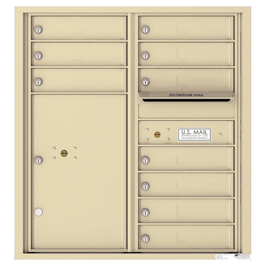 10 Tenant Doors with 1 Parcel Locker and Outgoing Mail Compartment - 4C Wall Mount 9 - High Mailboxes - 4C09D - 10 - Select Commercial Mailboxes