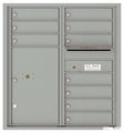 10 Tenant Doors with 1 Parcel Locker and Outgoing Mail Compartment - 4C Wall Mount 9-High Mailboxes - 4C09D-10