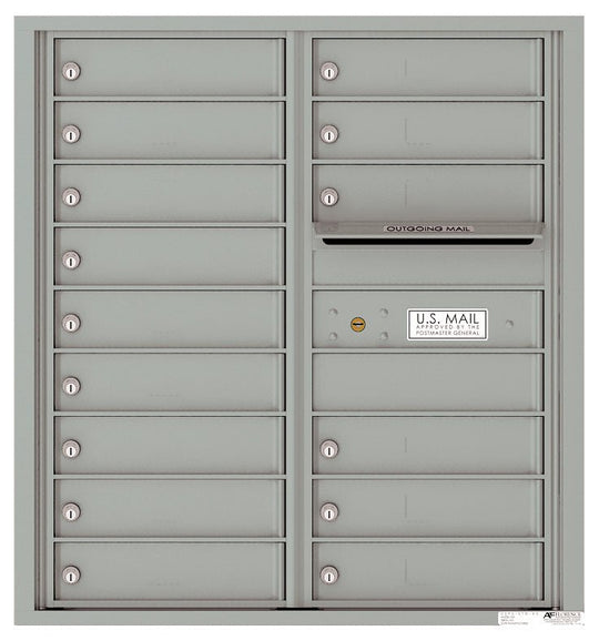 15 Tenant Doors with Outgoing Mail Compartment - 4C Wall Mount 9 - High Mailboxes - 4C09D - 15 - Select Commercial Mailboxes