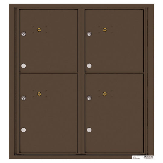 4 Parcel Doors Unit - 4C Wall Mount 9 - High - 4C09D - 4P - Select Commercial Mailboxes