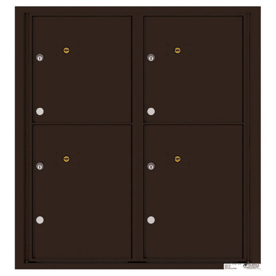 4 Parcel Doors Unit - 4C Wall Mount 9 - High - 4C09D - 4P - Select Commercial Mailboxes
