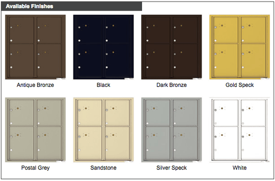 4 Parcel Doors Unit - 4C Wall Mount 9 - High - 4C09D - 4P - Select Commercial Mailboxes