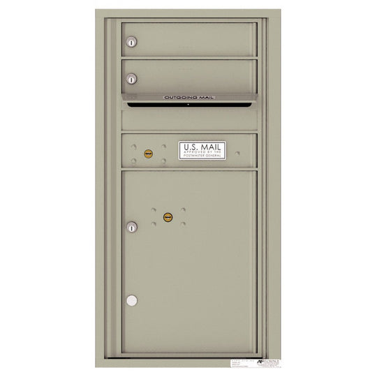 2 Tenant Doors with 1 Parcel Locker and Outgoing Mail Compartment - 4C Wall Mount 9 - High Mailboxes - 4C09S - 02 - Select Commercial Mailboxes