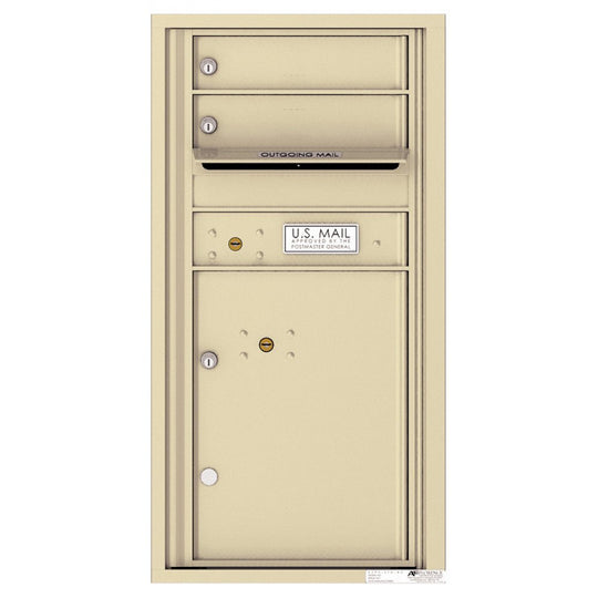 2 Tenant Doors with 1 Parcel Locker and Outgoing Mail Compartment - 4C Wall Mount 9 - High Mailboxes - 4C09S - 02 - Select Commercial Mailboxes