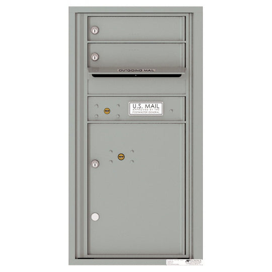 2 Tenant Doors with 1 Parcel Locker and Outgoing Mail Compartment - 4C Wall Mount 9 - High Mailboxes - 4C09S - 02 - Select Commercial Mailboxes