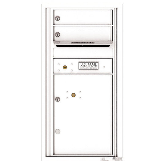 2 Tenant Doors with 1 Parcel Locker and Outgoing Mail Compartment - 4C Wall Mount 9 - High Mailboxes - 4C09S - 02 - Select Commercial Mailboxes