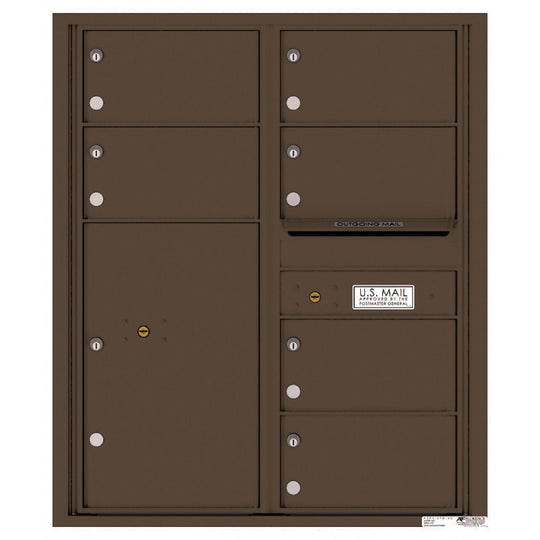 6 Oversized Tenant Doors with 1 Parcel Locker and Outgoing Mail Compartment - 4C Wall Mount 10 - High Mailboxes - 4C10D - 06 - Select Commercial Mailboxes
