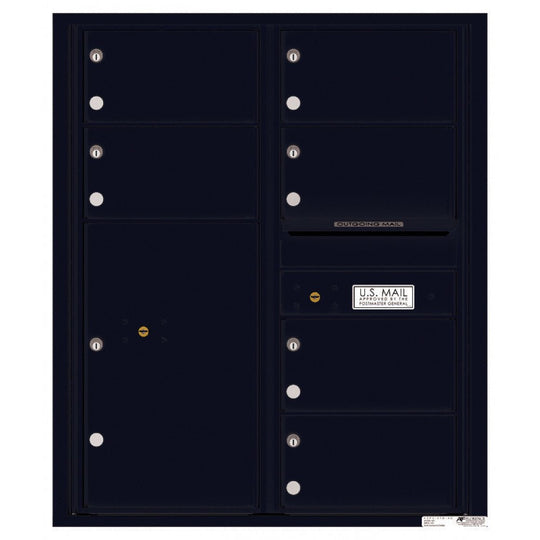 6 Oversized Tenant Doors with 1 Parcel Locker and Outgoing Mail Compartment - 4C Wall Mount 10 - High Mailboxes - 4C10D - 06 - Select Commercial Mailboxes