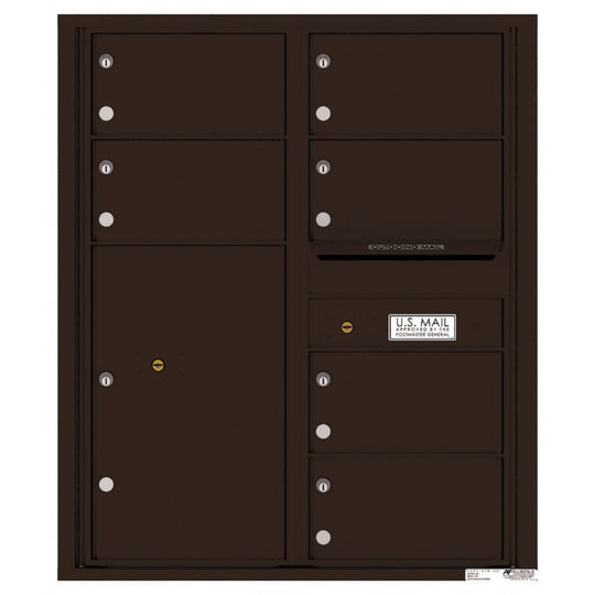 6 Oversized Tenant Doors with 1 Parcel Locker and Outgoing Mail Compartment - 4C Wall Mount 10 - High Mailboxes - 4C10D - 06 - Select Commercial Mailboxes