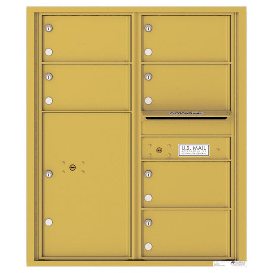 6 Oversized Tenant Doors with 1 Parcel Locker and Outgoing Mail Compartment - 4C Wall Mount 10 - High Mailboxes - 4C10D - 06 - Select Commercial Mailboxes