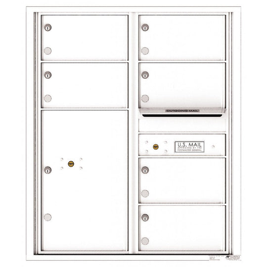 6 Oversized Tenant Doors with 1 Parcel Locker and Outgoing Mail Compartment - 4C Wall Mount 10 - High Mailboxes - 4C10D - 06 - Select Commercial Mailboxes