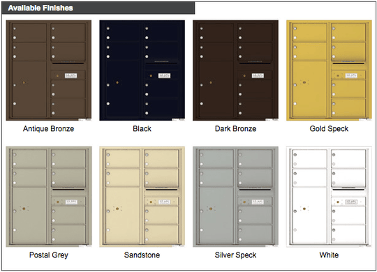 6 Oversized Tenant Doors with 1 Parcel Locker and Outgoing Mail Compartment - 4C Wall Mount 10 - High Mailboxes - 4C10D - 06 - Select Commercial Mailboxes