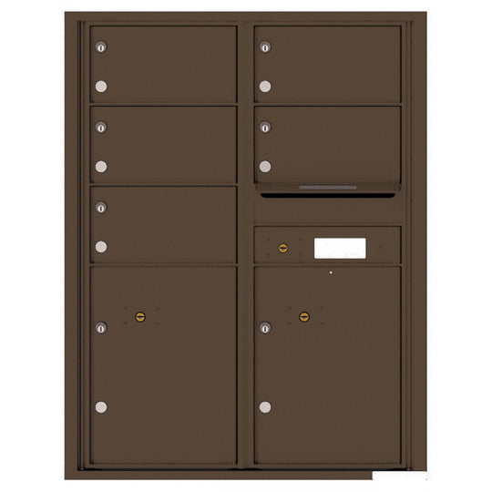 5 Oversized Tenant Doors with 2 Parcel Lockers and Outgoing Mail Compartment - 4C Wall Mount 11 - High Mailboxes - 4C11D - 05 - Select Commercial Mailboxes