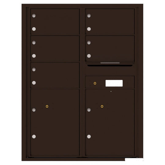 5 Oversized Tenant Doors with 2 Parcel Lockers and Outgoing Mail Compartment - 4C Wall Mount 11 - High Mailboxes - 4C11D - 05 - Select Commercial Mailboxes
