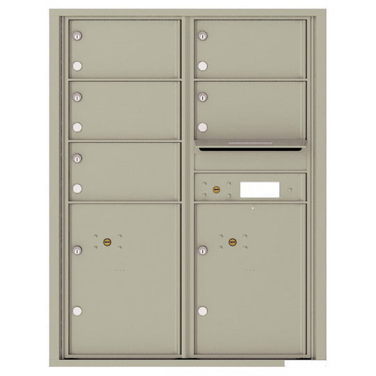 5 Oversized Tenant Doors with 2 Parcel Lockers and Outgoing Mail Compartment - 4C Wall Mount 11 - High Mailboxes - 4C11D - 05 - Select Commercial Mailboxes