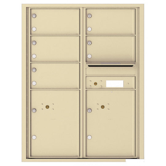 5 Oversized Tenant Doors with 2 Parcel Lockers and Outgoing Mail Compartment - 4C Wall Mount 11 - High Mailboxes - 4C11D - 05 - Select Commercial Mailboxes
