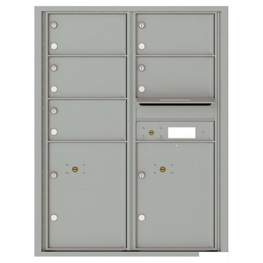 5 Oversized Tenant Doors with 2 Parcel Lockers and Outgoing Mail Compartment - 4C Wall Mount 11 - High Mailboxes - 4C11D - 05 - Select Commercial Mailboxes