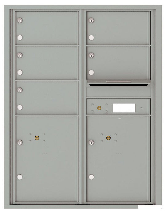 5 Oversized Tenant Doors with 2 Parcel Lockers and Outgoing Mail Compartment - 4C Wall Mount 11 - High Mailboxes - 4C11D - 05 - Select Commercial Mailboxes