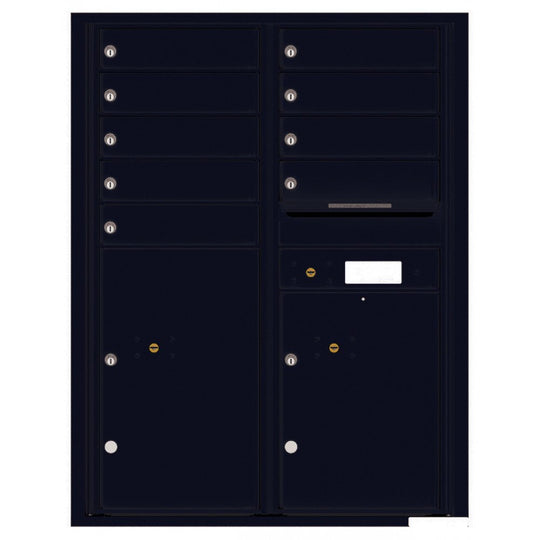 9 Tenant Doors with 2 Parcel Lockers and Outgoing Mail Compartment - 4C Wall Mount 11 - High Mailboxes - 4C11D - 09 - Select Commercial Mailboxes
