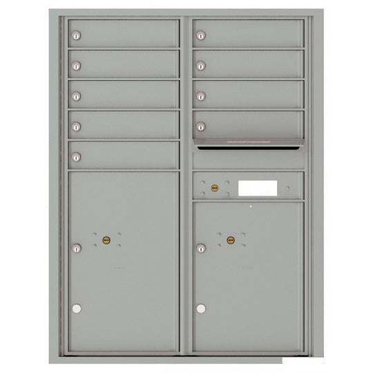 9 Tenant Doors with 2 Parcel Lockers and Outgoing Mail Compartment - 4C Wall Mount 11 - High Mailboxes - 4C11D - 09 - Select Commercial Mailboxes
