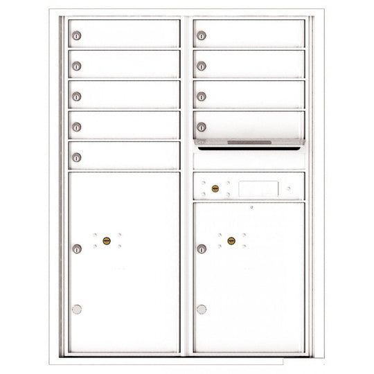 9 Tenant Doors with 2 Parcel Lockers and Outgoing Mail Compartment - 4C Wall Mount 11 - High Mailboxes - 4C11D - 09 - Select Commercial Mailboxes