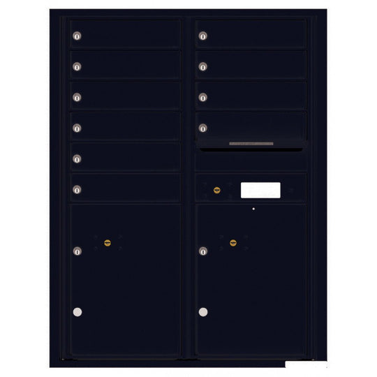 10 Tenant Doors with 2 Parcel Lockers and Outgoing Mail Compartment - 4C Wall Mount 11 - High Mailboxes - 4C11D - 10 - Select Commercial Mailboxes